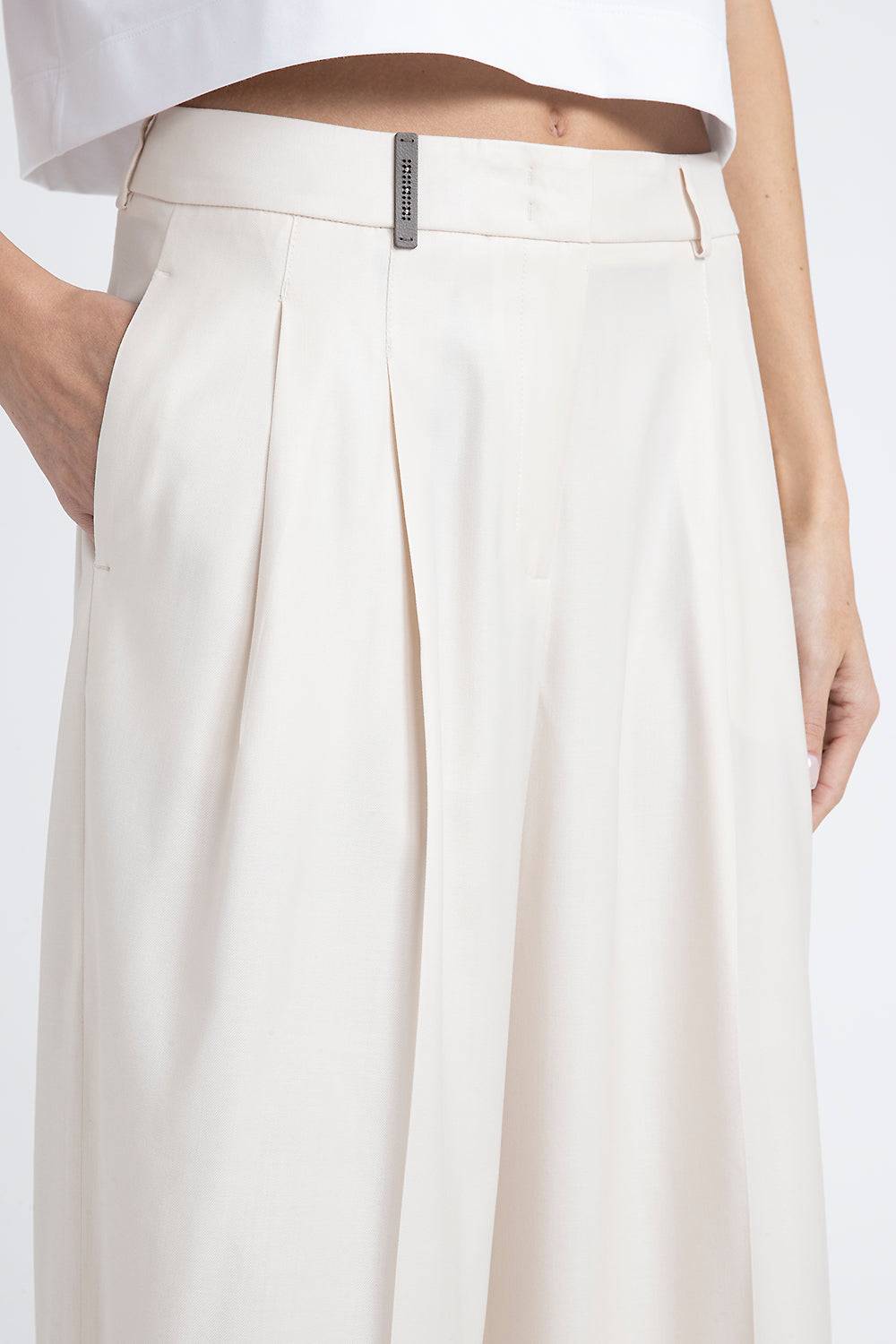 Peserico Pantalone wide in twill Vendite Flash
