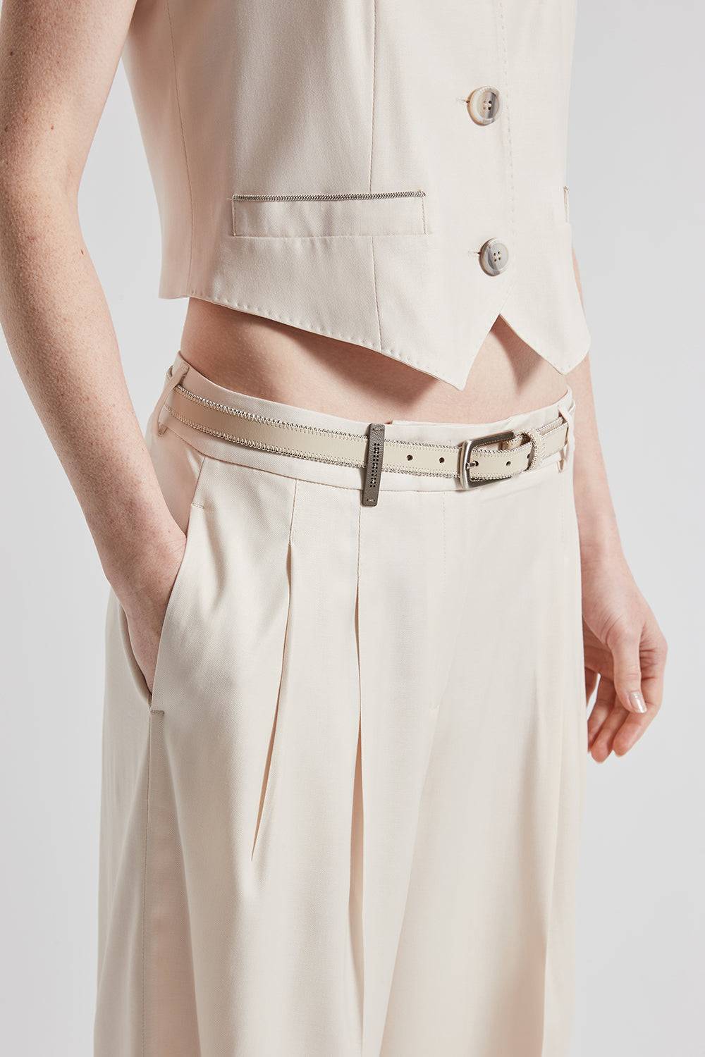 Peserico Pantalone wide in twill Vendite Flash