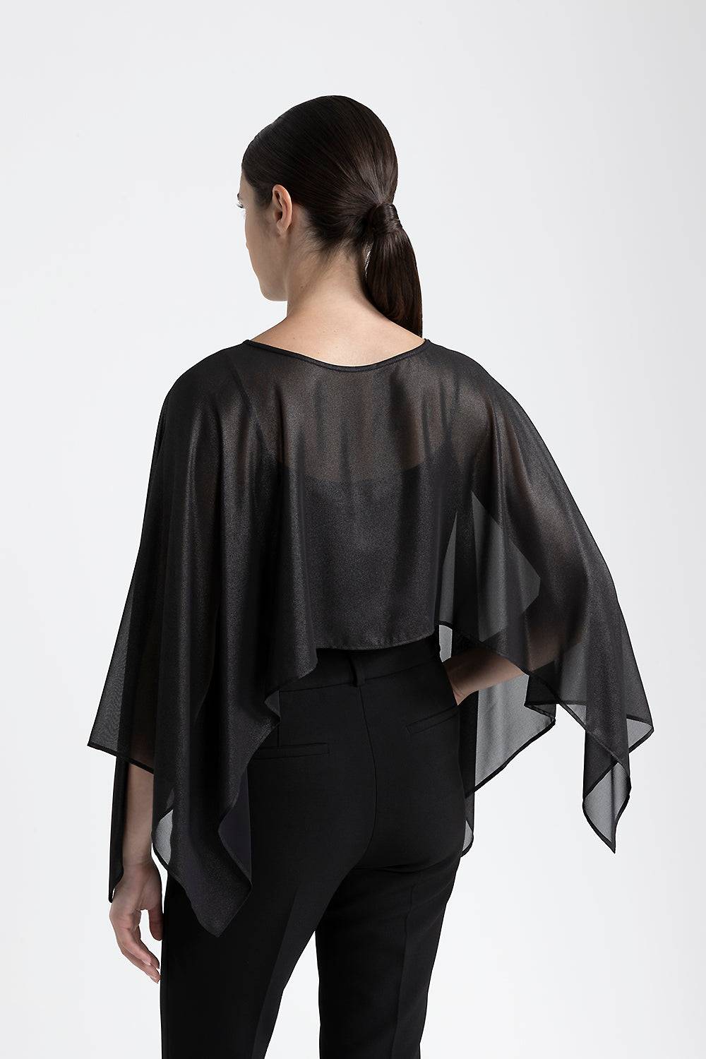 Peserico Poncho georgette laminata effetto bagnato In Linea