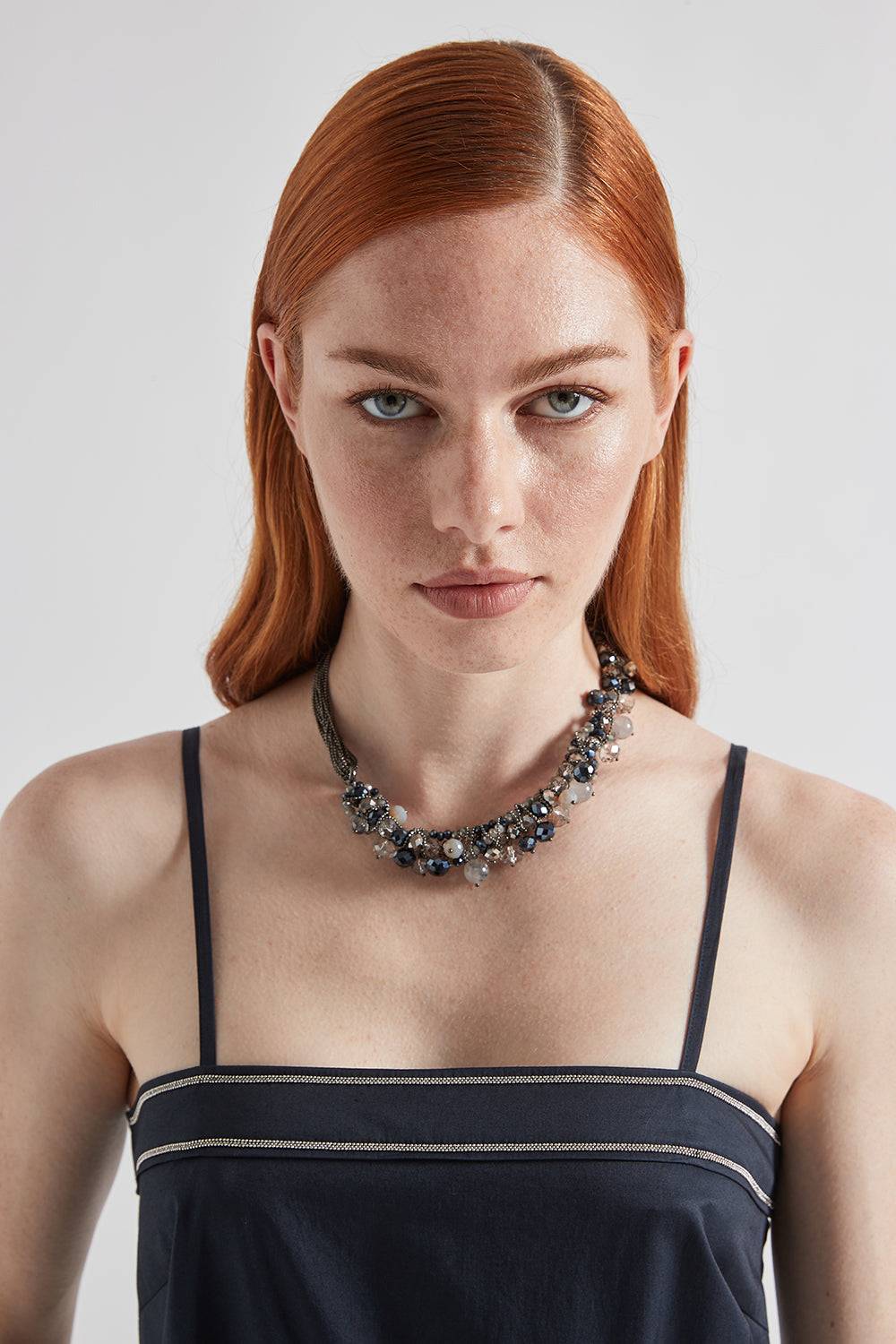 Peserico Collana girocollo con demi-cristalli e pietre dure Shopping Online