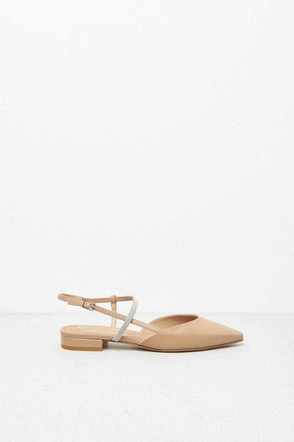 Peserico Ballerine slingback flat in pelle con Punto Luce Saldi