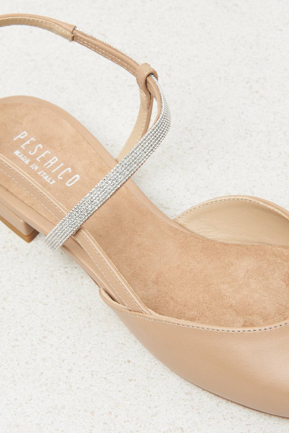 Peserico Ballerine slingback flat in pelle con Punto Luce Saldi