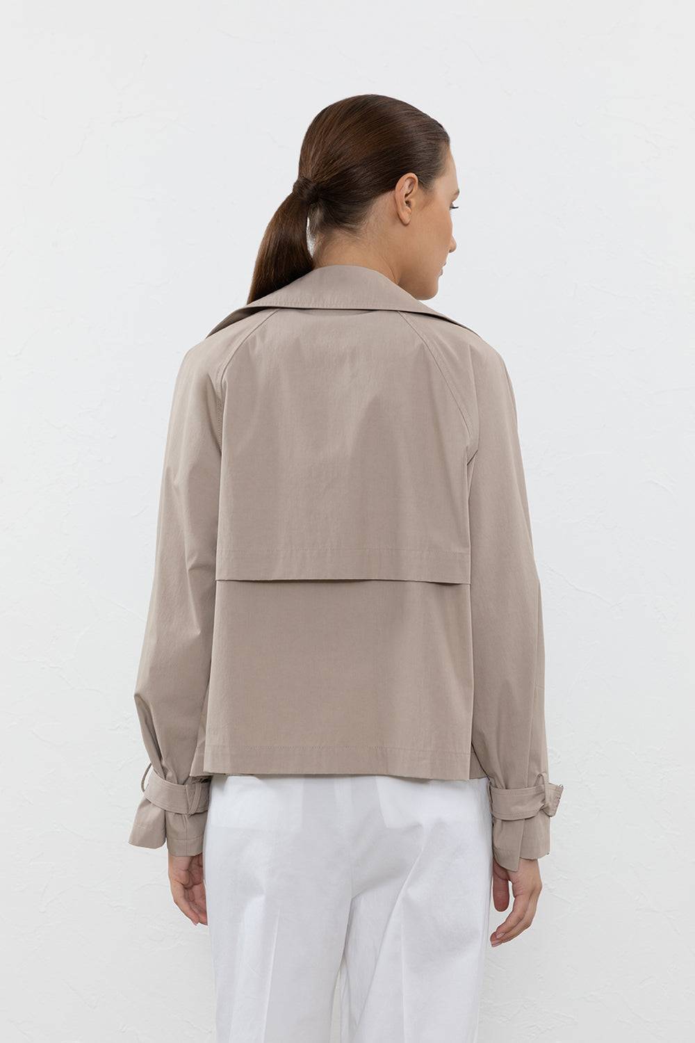Peserico Trench corto in gabardina di cotone tecnica Vendita Calda