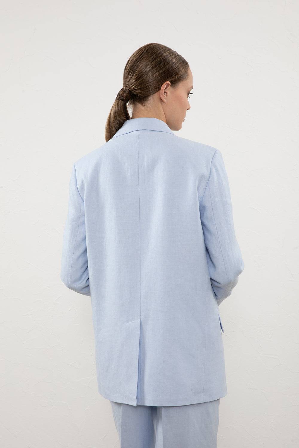 Peserico Blazer doppiopetto in gabardina di puro lino Vendite Flash