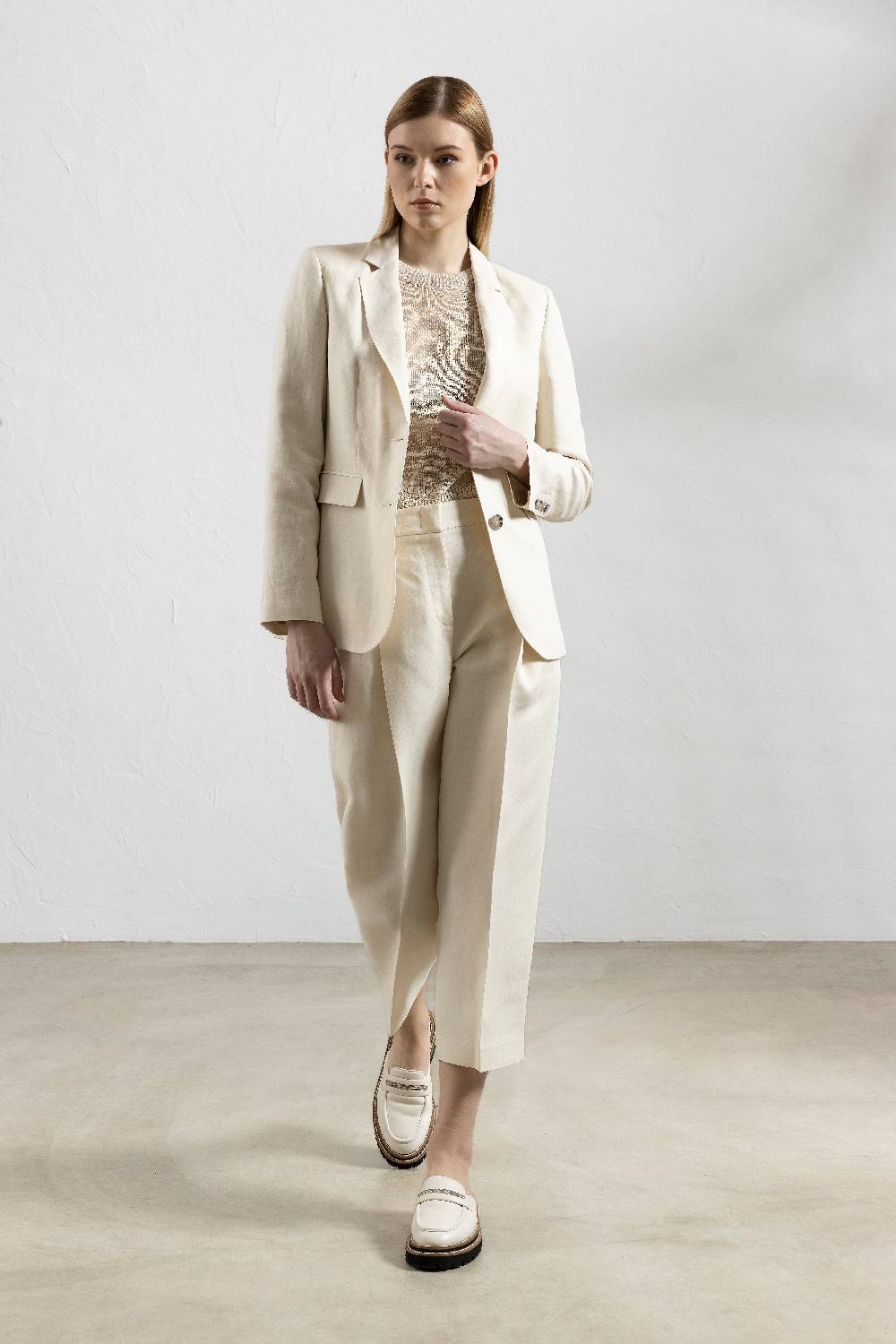 Peserico Blazer monopetto in lino e viscosa In Saldo