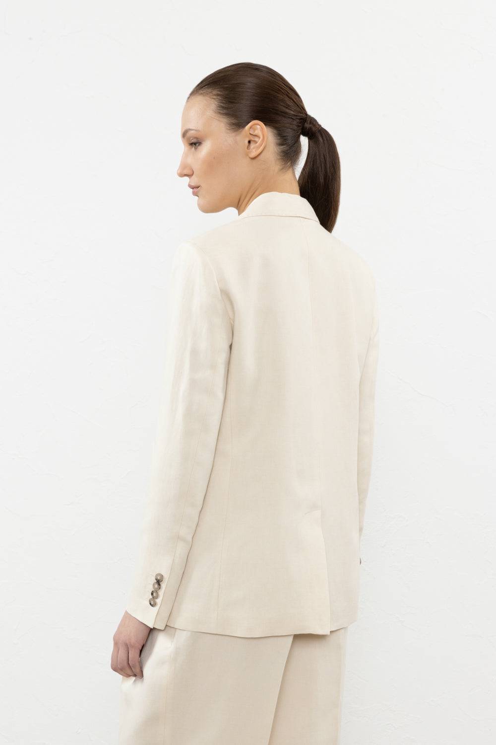 Peserico Blazer monopetto in lino e viscosa In Saldo