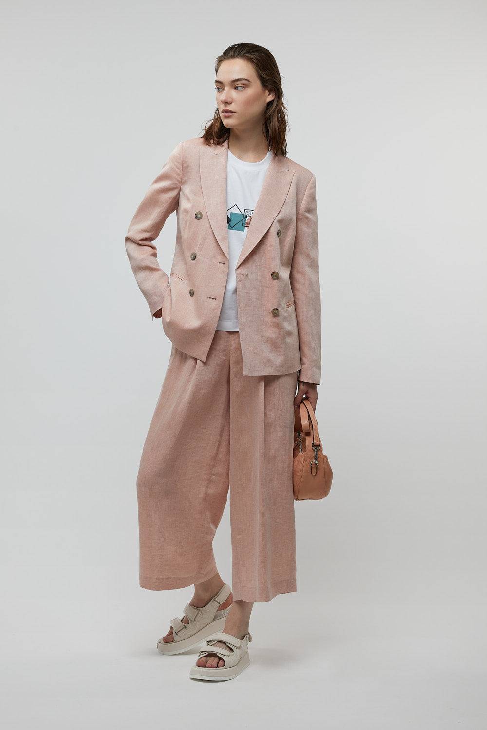 Peserico Blazer doppiopetto in viscosa e lino Moda