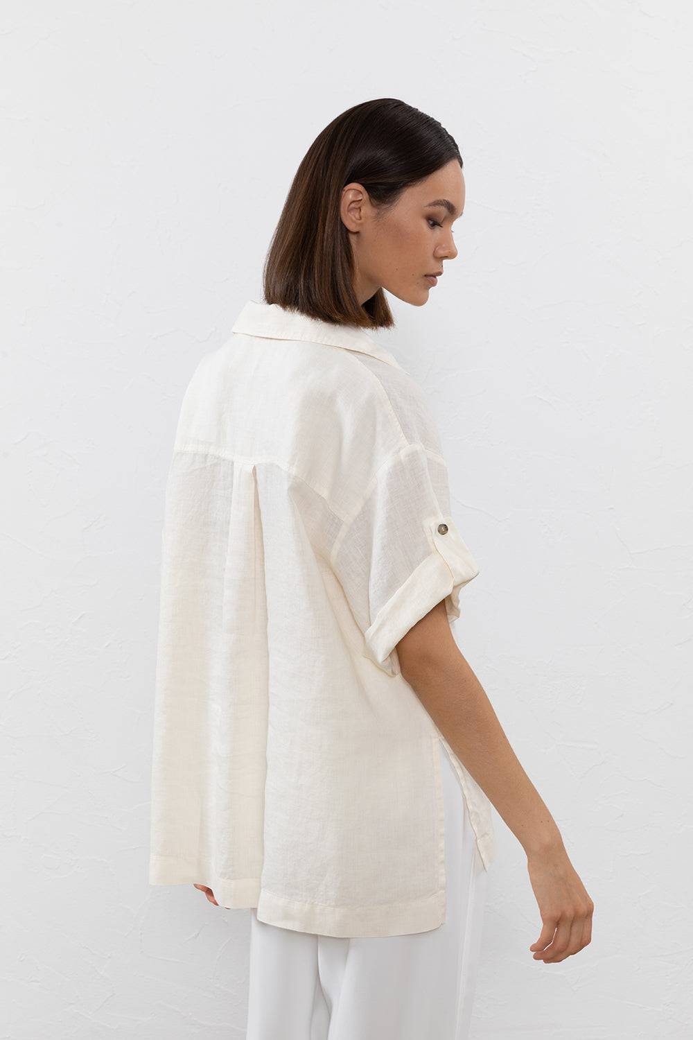 Peserico Blusa in tela di puro lino Italia