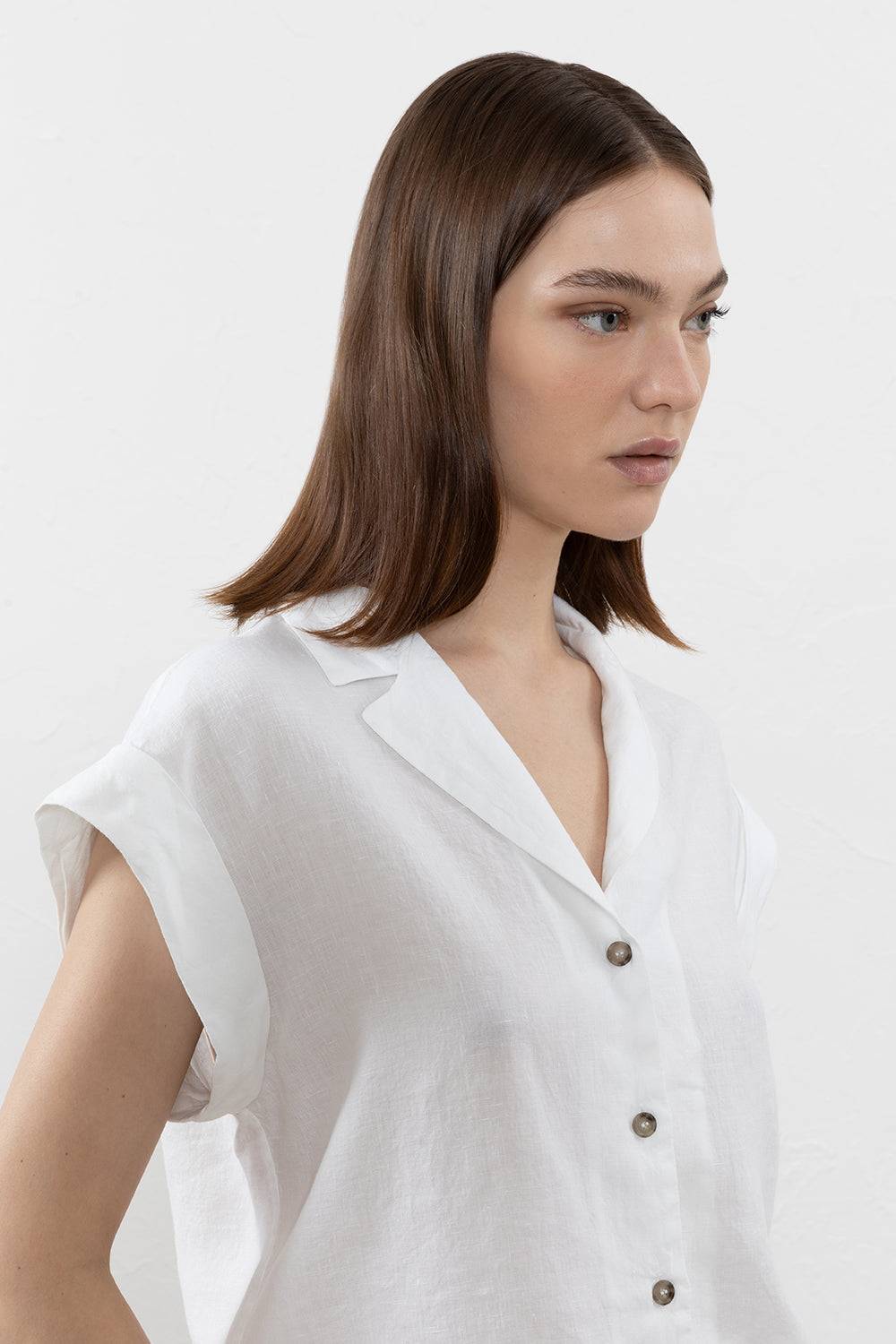 Peserico Camicia in tela di puro lino In Linea