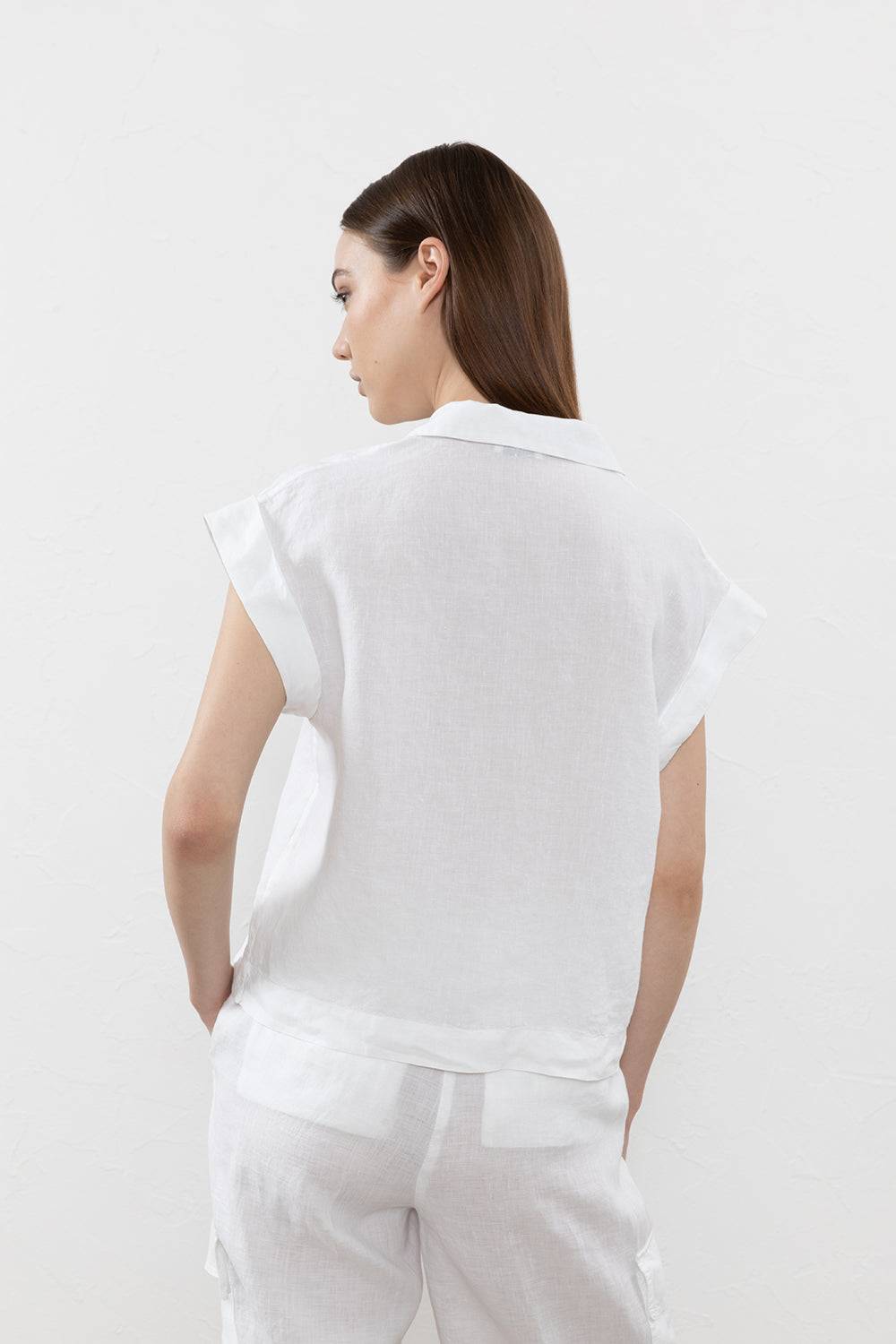 Peserico Camicia in tela di puro lino In Linea