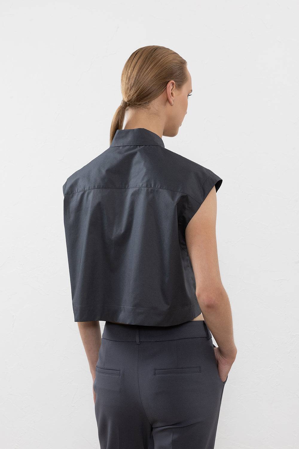 Peserico Top in micro twill di cotone laminato Qualità
