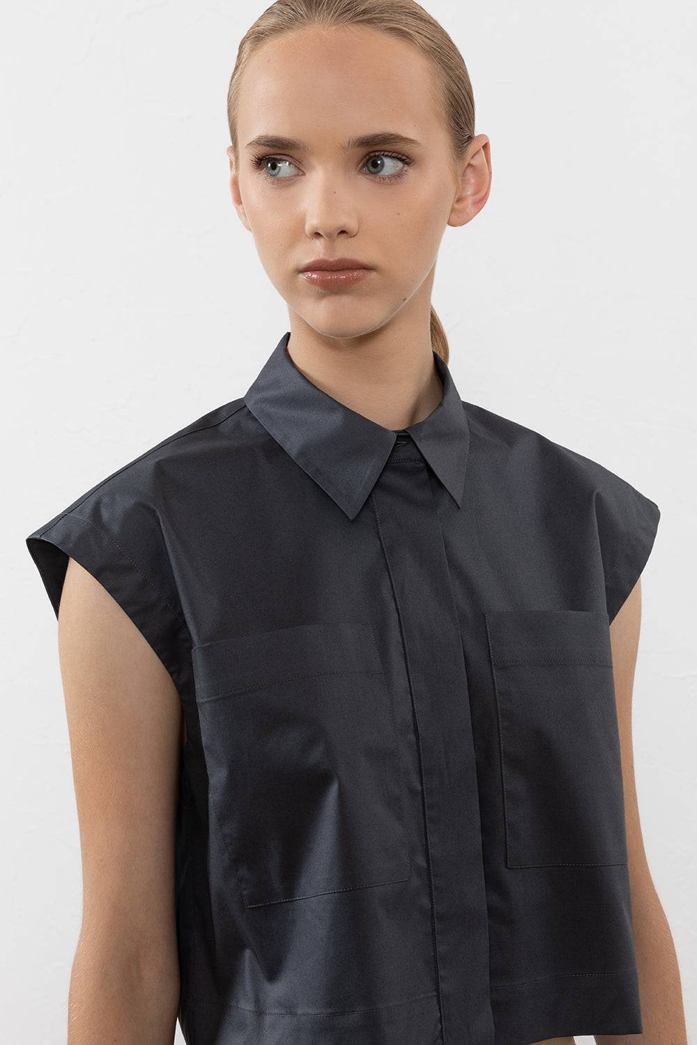 Peserico Top in micro twill di cotone laminato Qualità