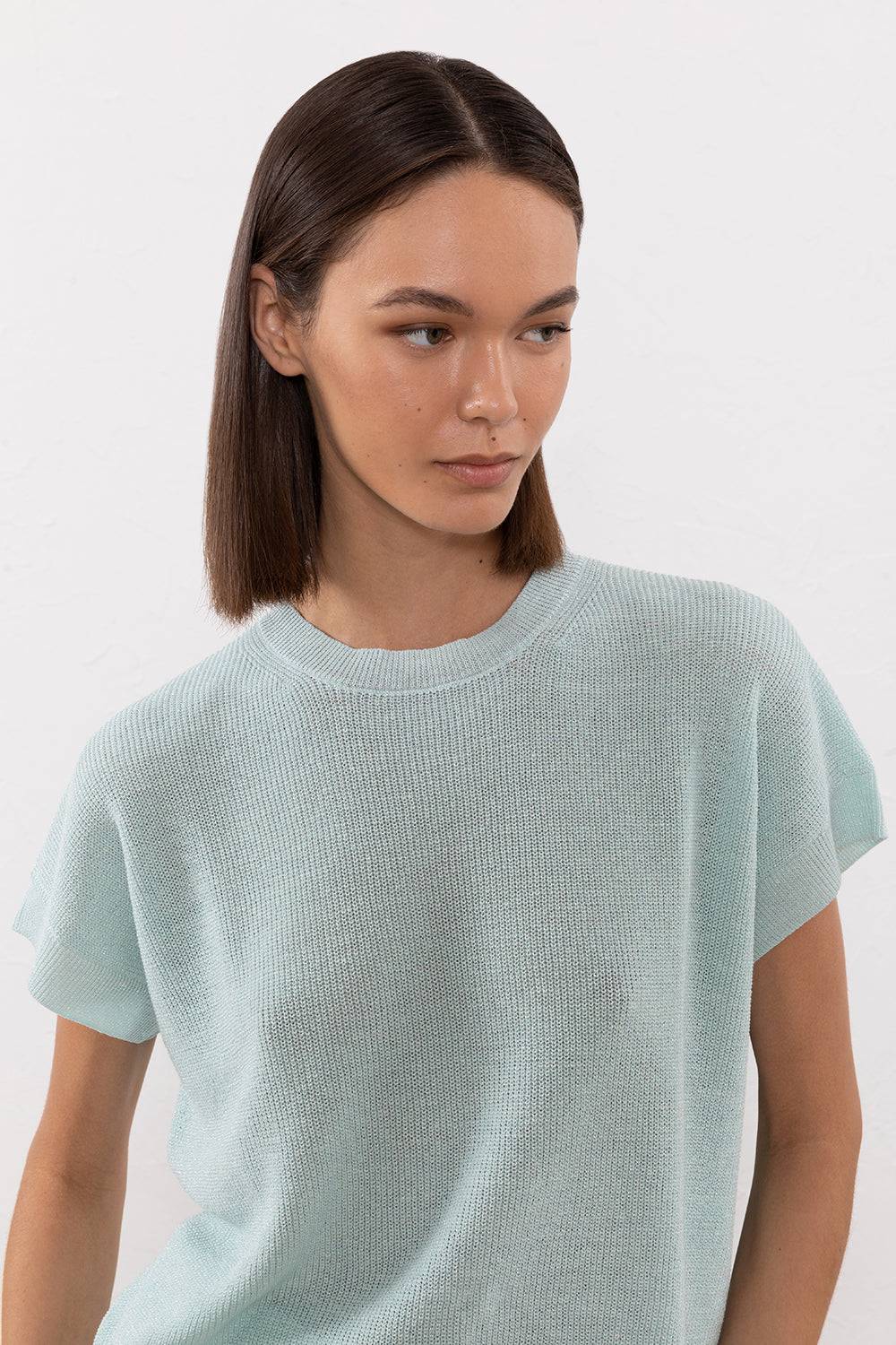 Peserico Maglia in filato di lino cotone crepe e lurex Acquista Ora
