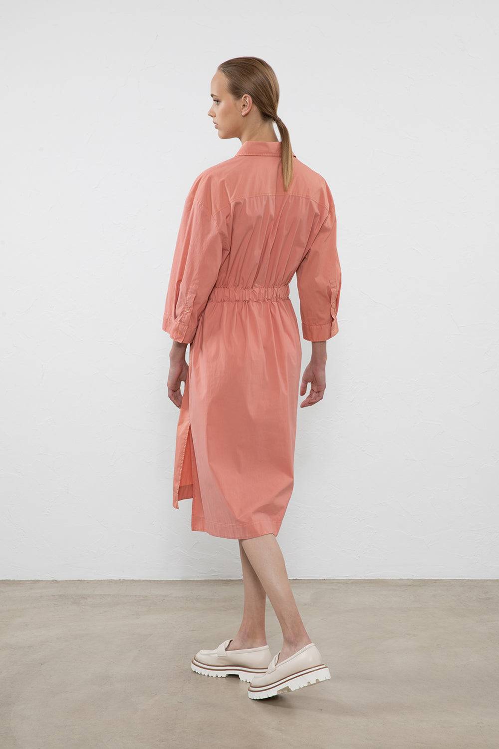 Peserico Abito midi in popeline di cotone stretch Sottocosto