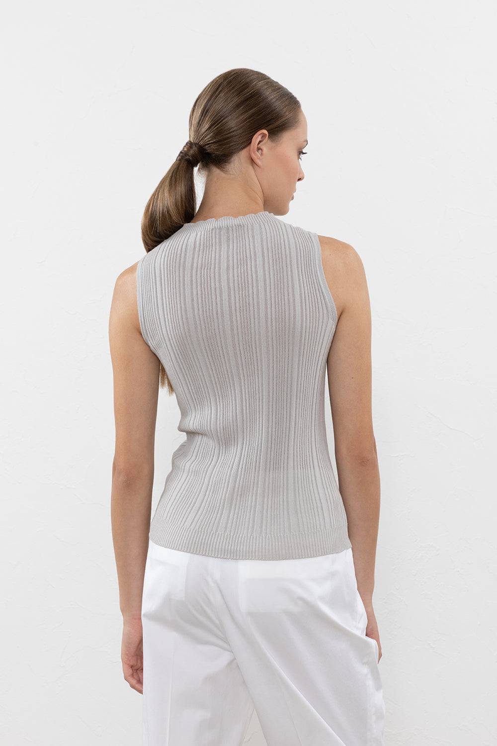 Peserico Top in filato di puro cotone crepe Vendita Calda