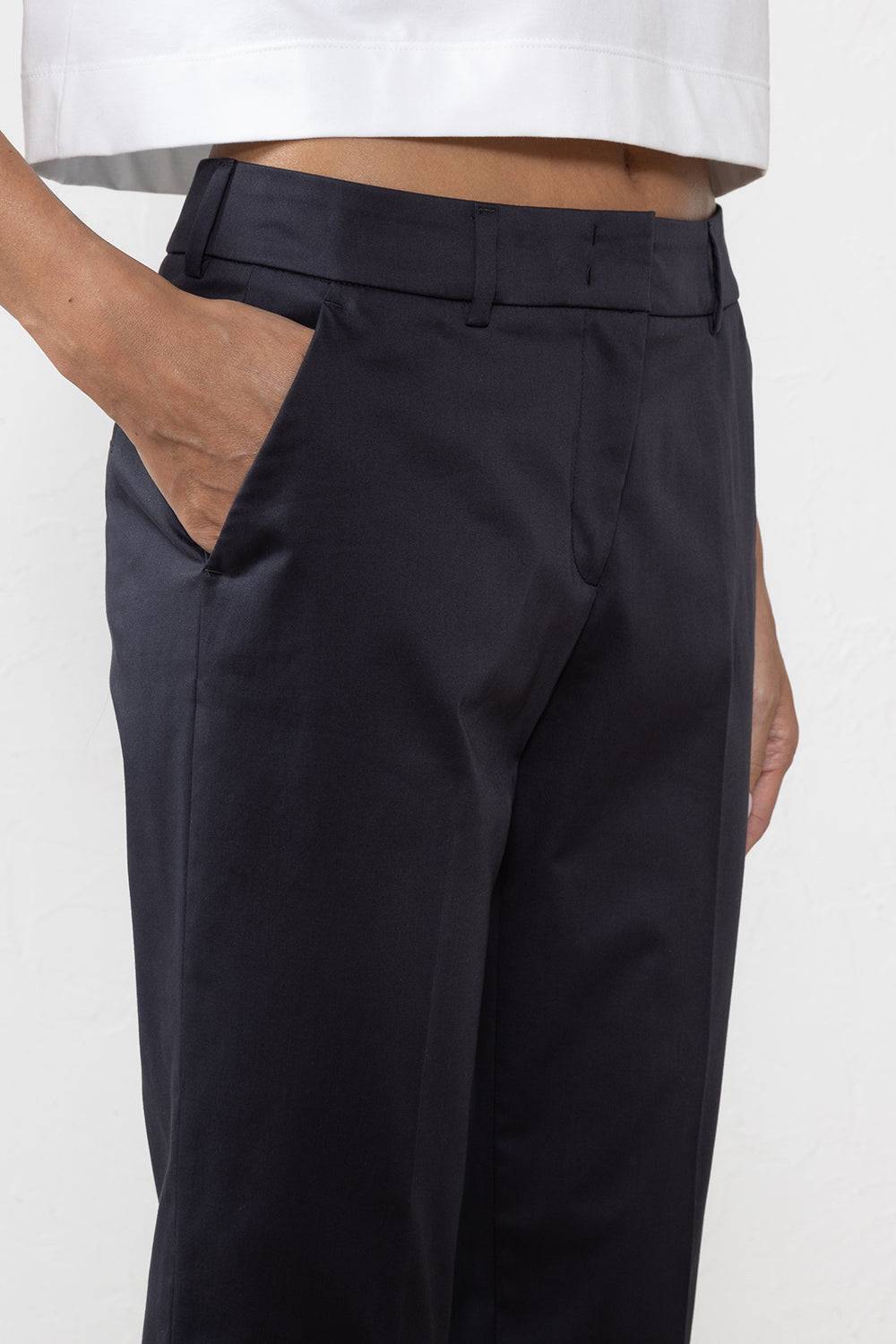 Peserico Pantalone in raso leggero di cotone Vendite Flash