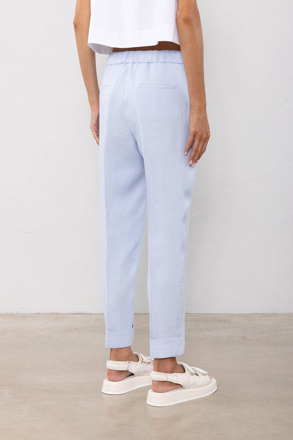 Peserico Pantalone in gabardina di puro lino Nuova