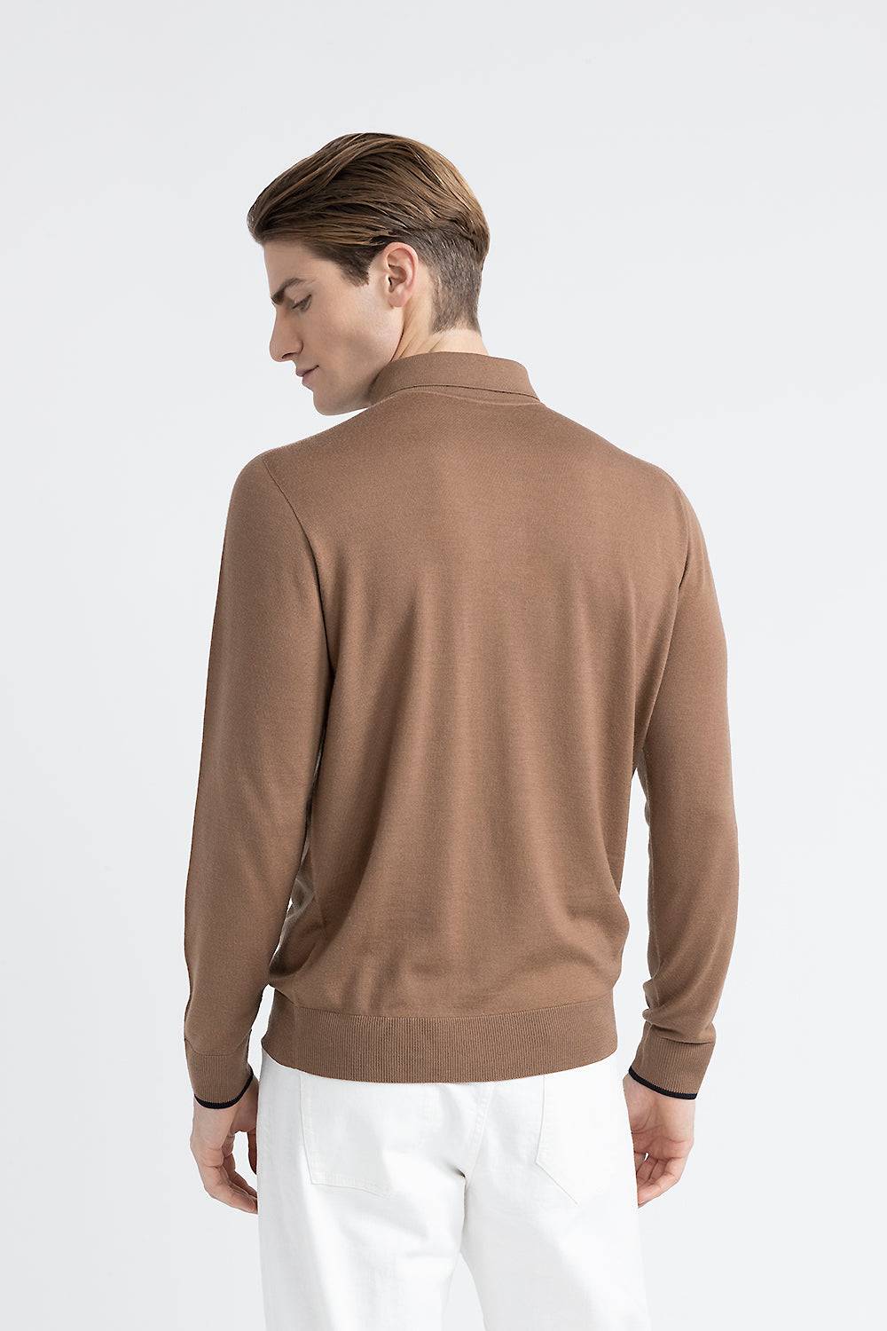 Peserico Maglia scollo a polo in pura lana vergine Prezzo Ridotto