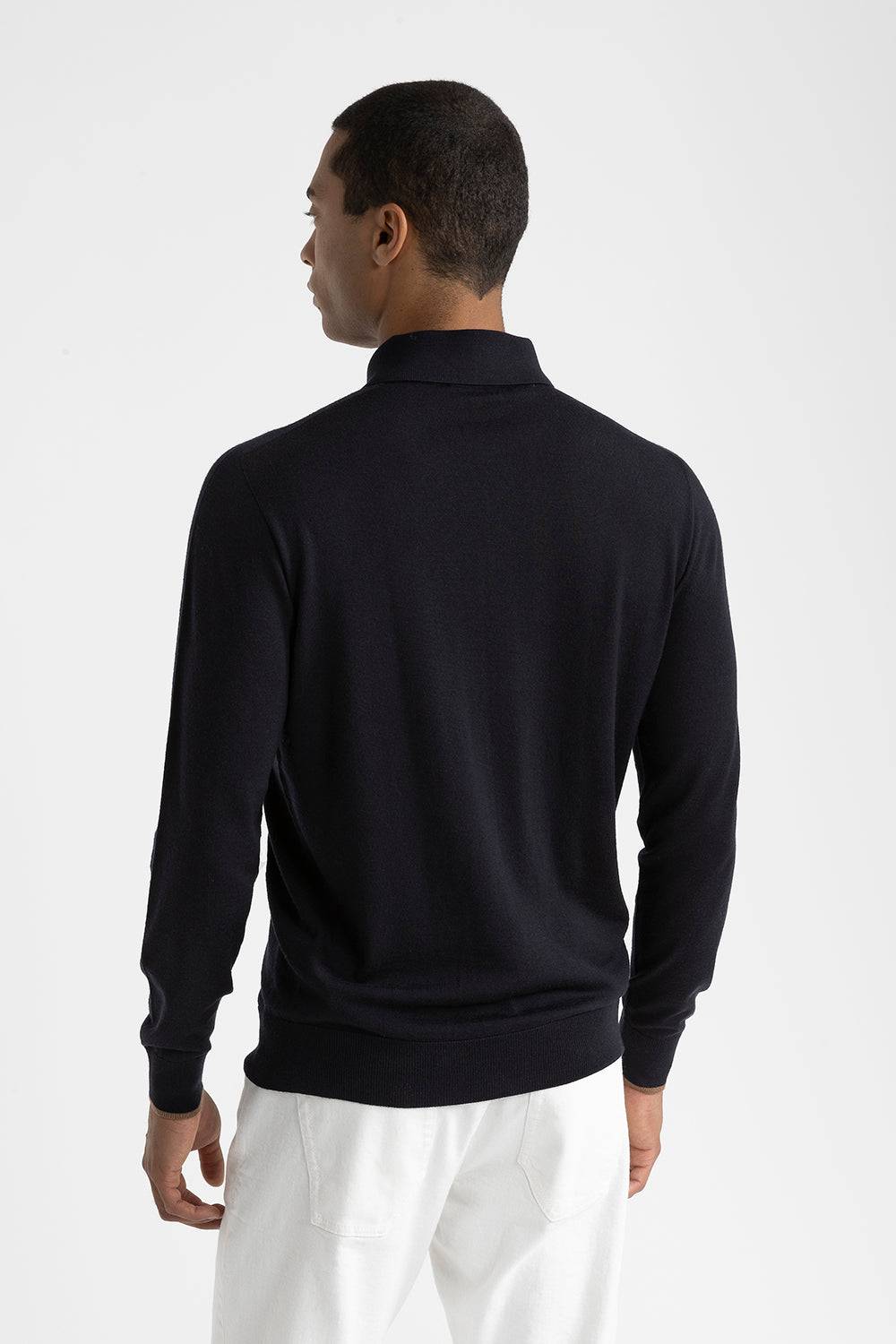 Peserico Maglia scollo a polo in pura lana vergine Sottocosto