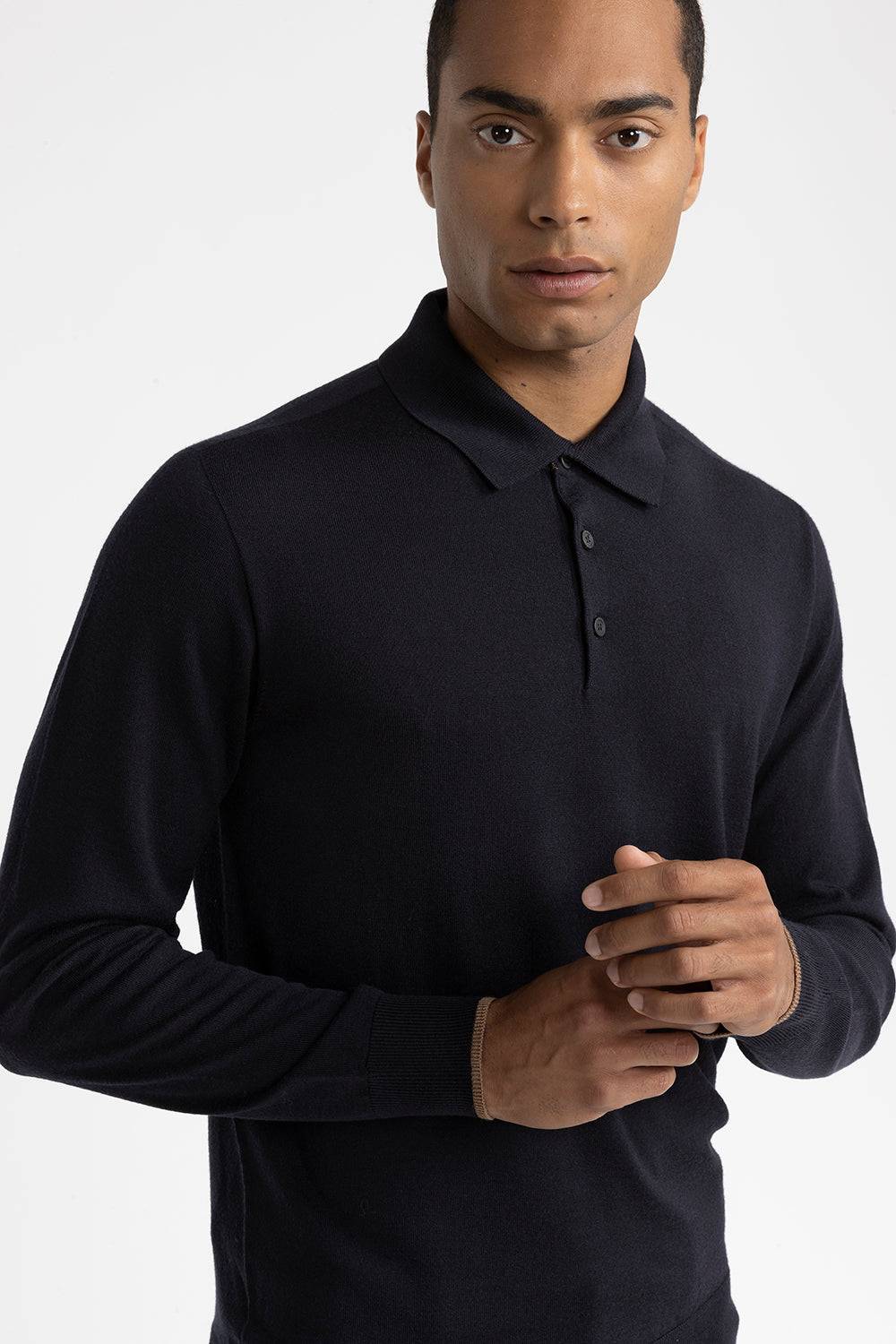 Peserico Maglia scollo a polo in pura lana vergine Sottocosto