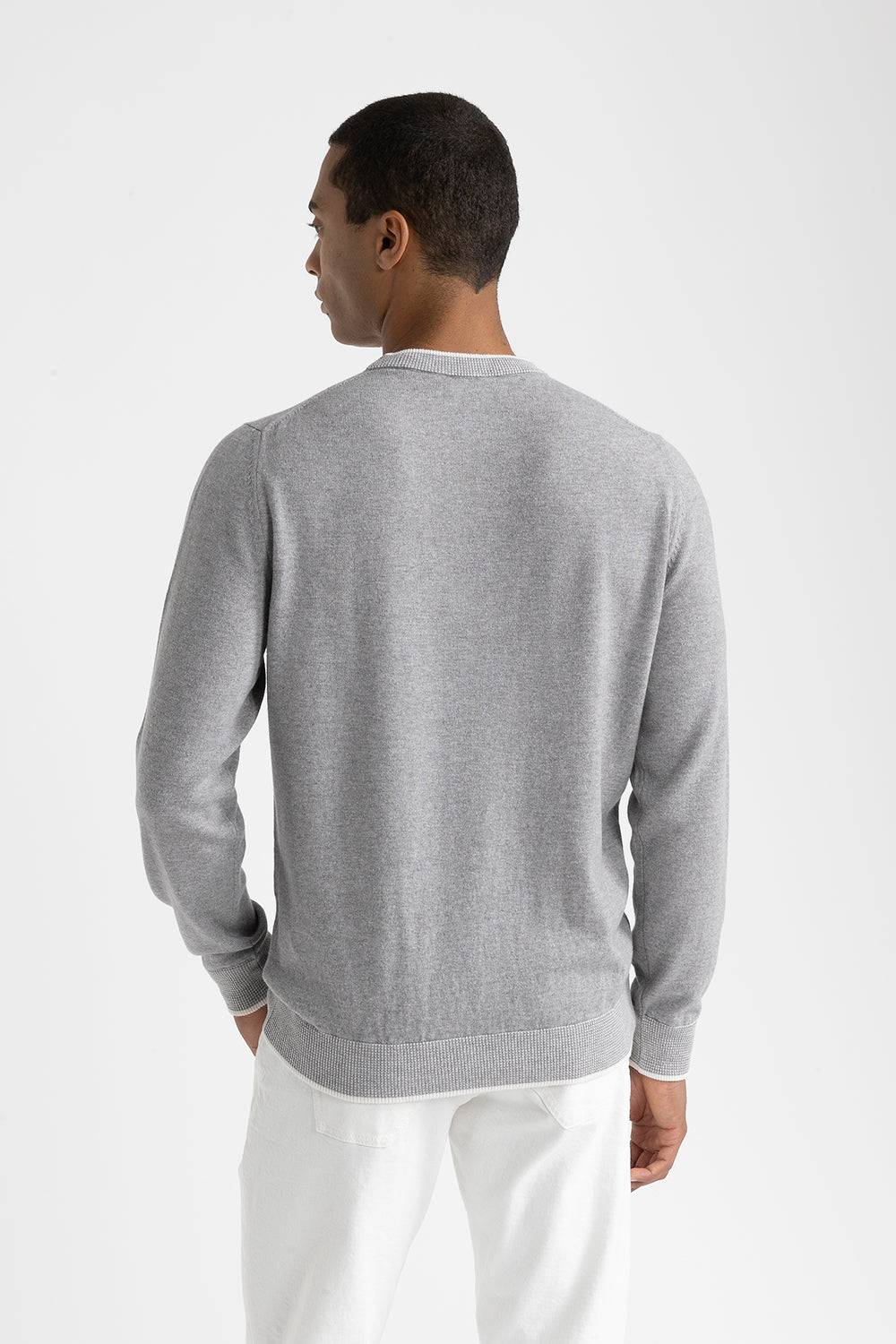 Peserico Maglia girocollo in lana, seta e cashmere Presa