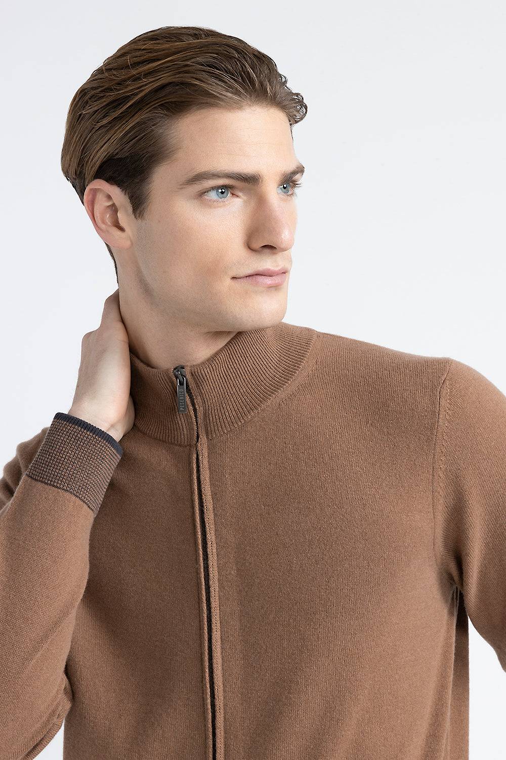 Peserico Maglia collo alto con zip in lana, seta e cashmere Economico