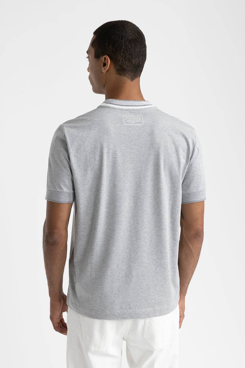 Peserico T-shirt in jersey di cotone con dettagli tricot Offerta speciale