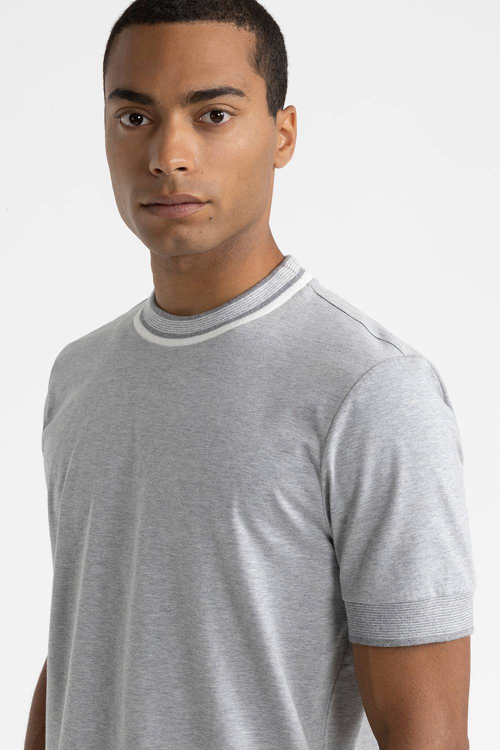 Peserico T-shirt in jersey di cotone con dettagli tricot Offerta speciale