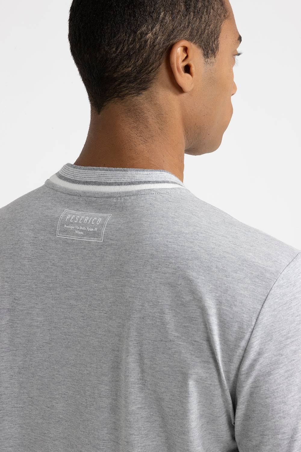 Peserico T-shirt in jersey di cotone con dettagli tricot Offerta speciale