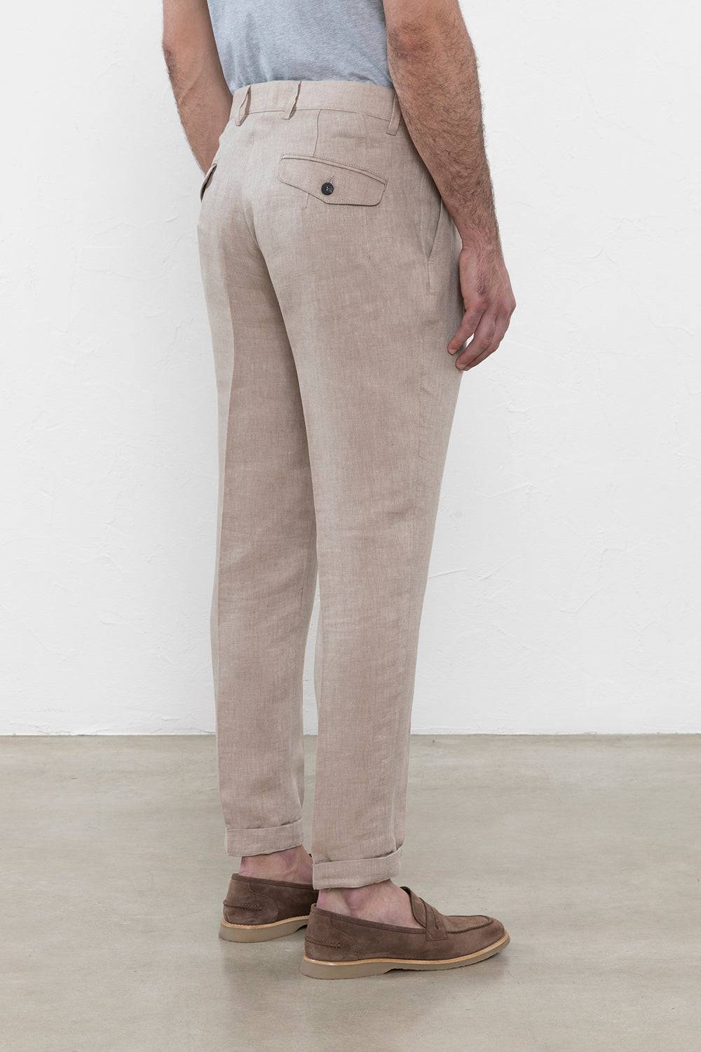 Peserico Pantalone chino in chevron di puro lino Vendite Flash