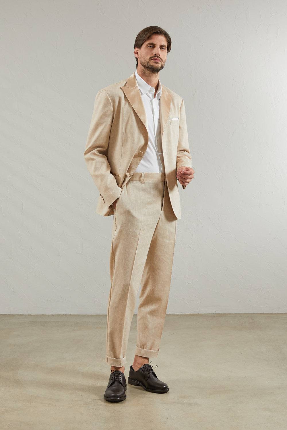 Peserico Pantalone classico in tela Estrato di lana e lino Promozione