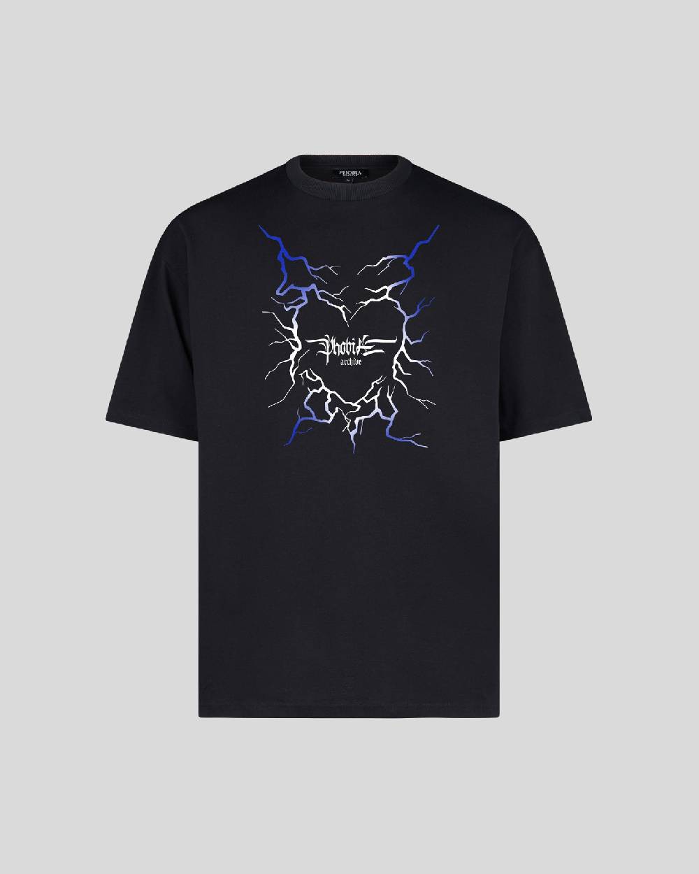 Phobia Archive T-SHIRT NERA CON GRAFICA CUORE LIGHTNING BLU