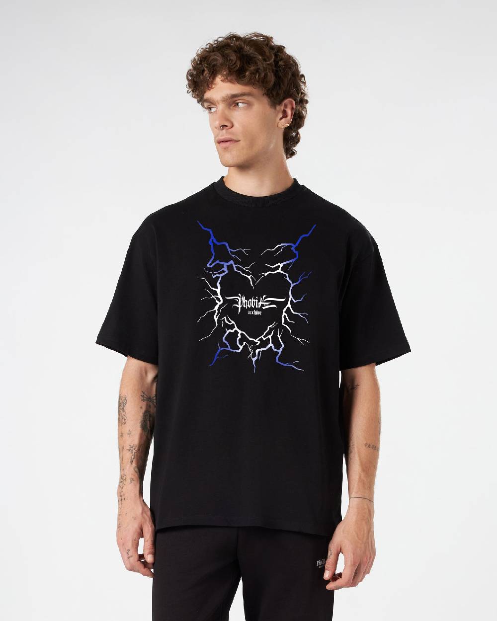 Phobia Archive T-SHIRT NERA CON GRAFICA CUORE LIGHTNING BLU Online