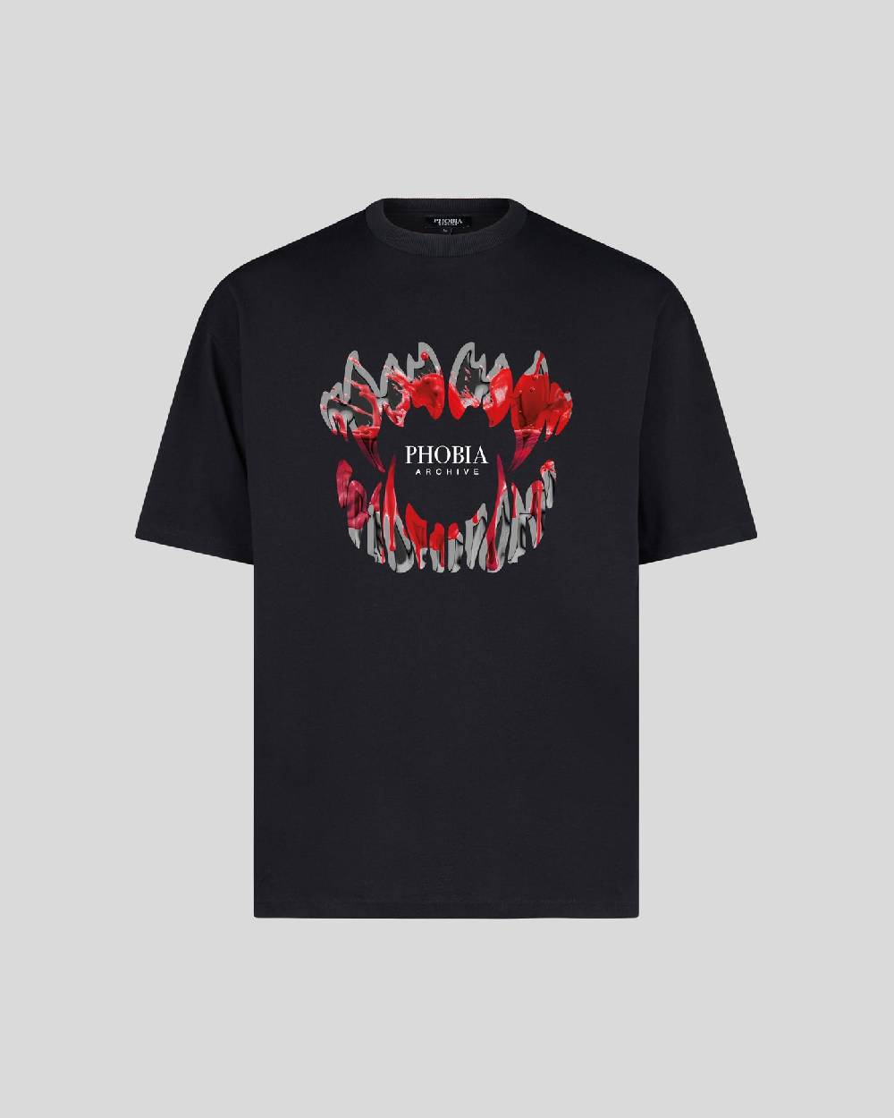 Phobia Archive T-SHIRT NERA CON GRAFICA DEMON BITE INSANGUINATA