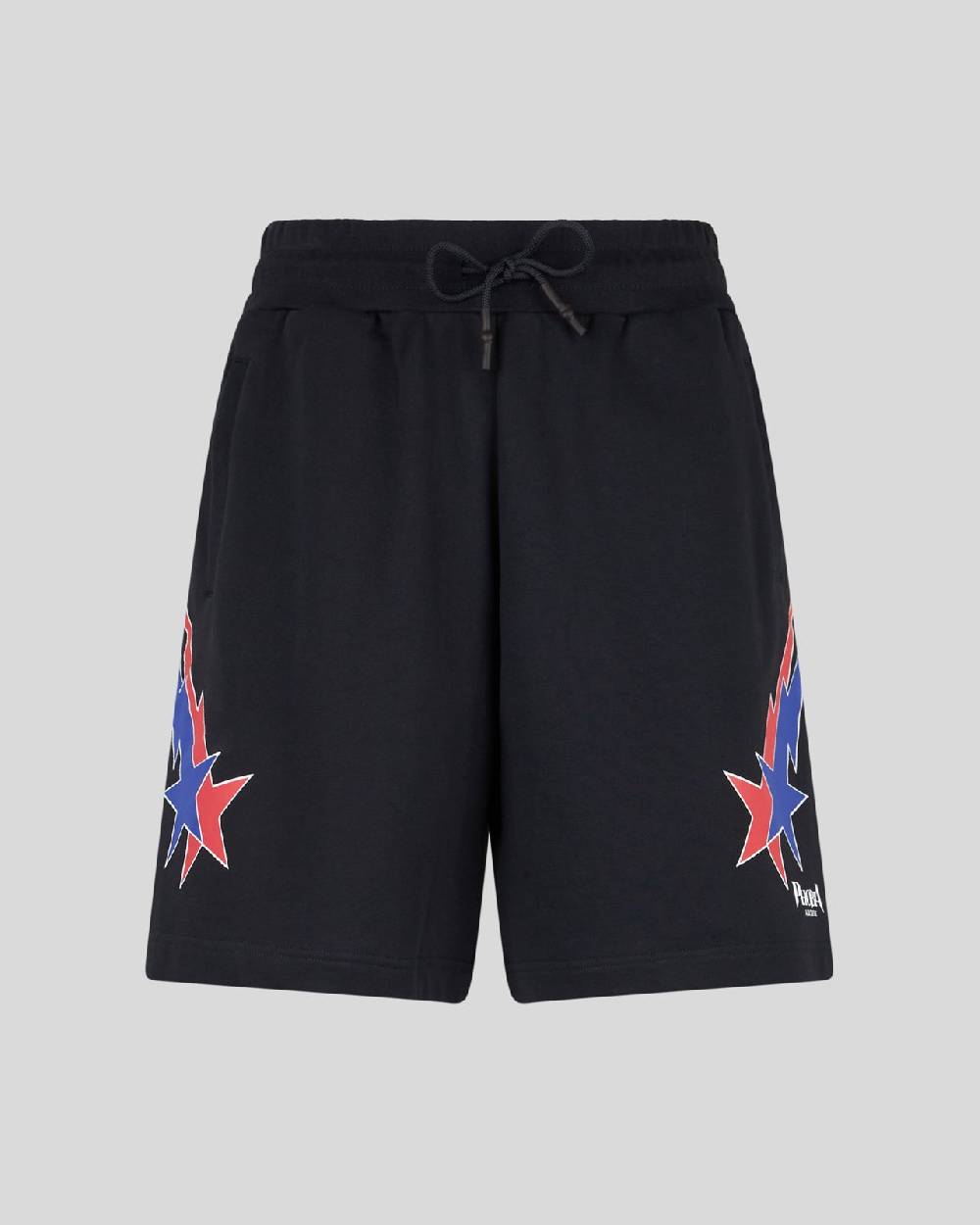 Phobia Archive PANTALONCINO NERO CON GRAFICA STARRY LIGHTNING ROSSA E BLU Promozione Limitata