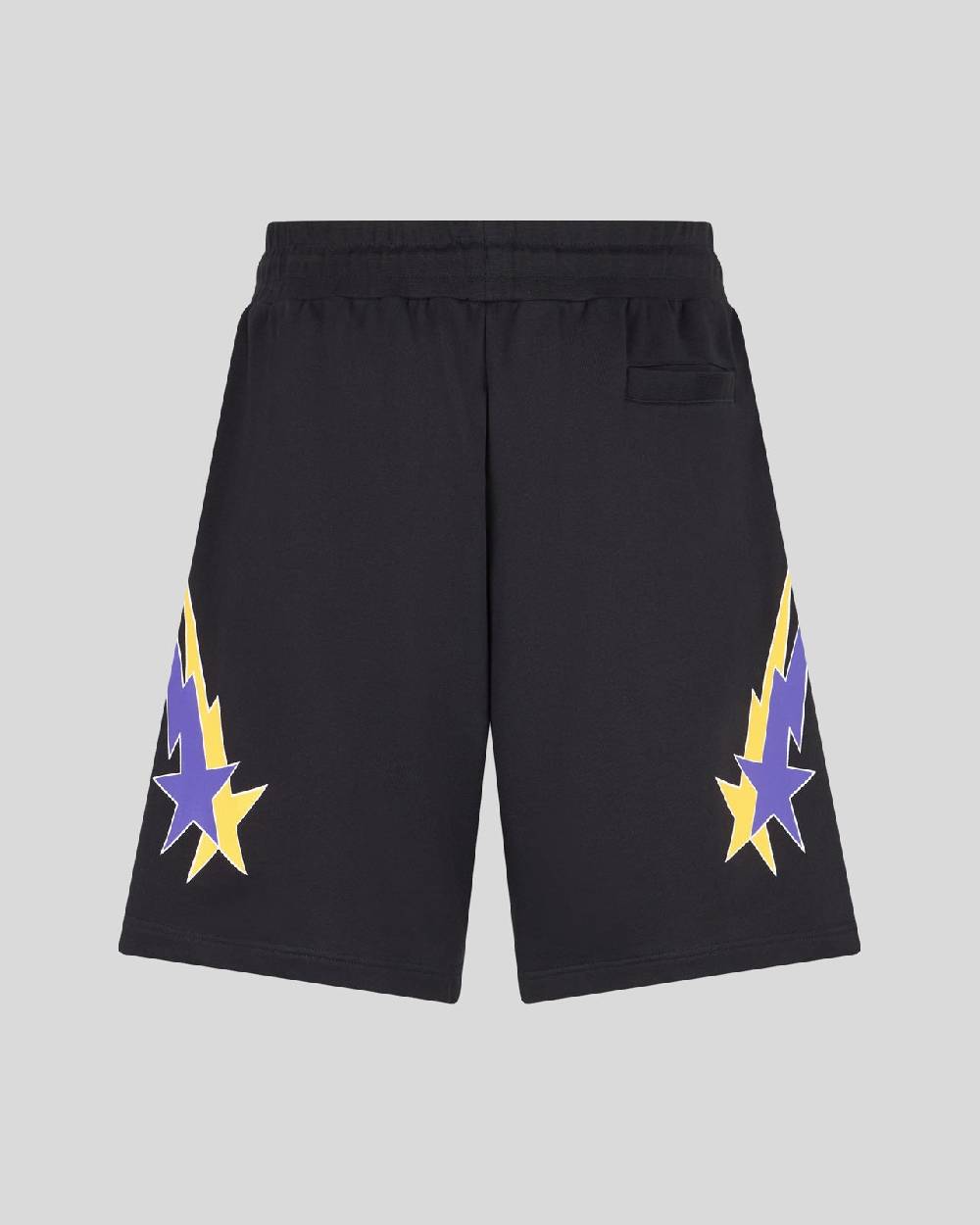 Phobia Archive PANTALONCINO NERO CON GRAFICA STARRY LIGHTNING GIALLA E VIOLA Fino Al -60%
