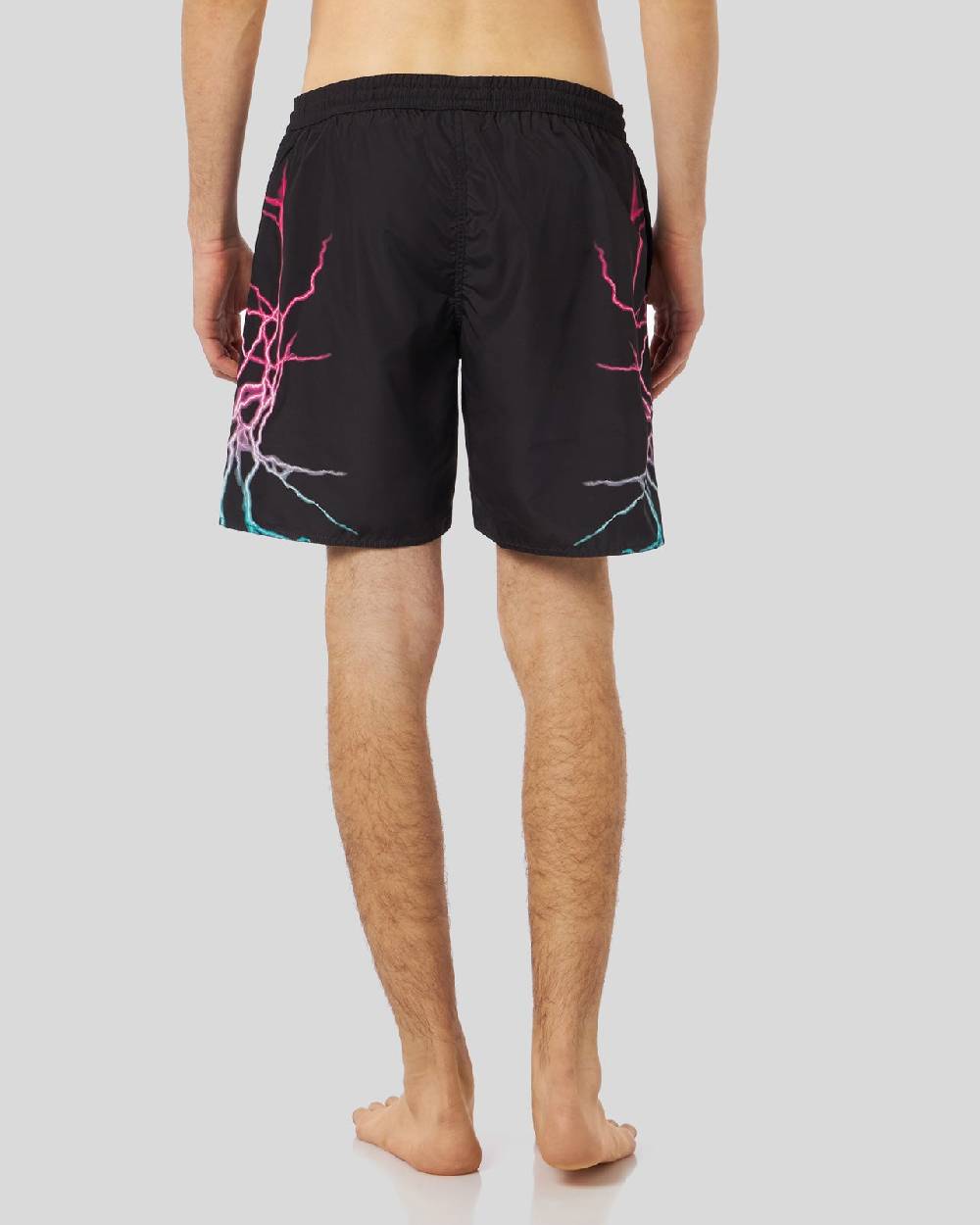 Phobia Archive COSTUME DA BAGNO NERO CON FULMINI BICOLORE ROSA E BLU Affare Del Giorno