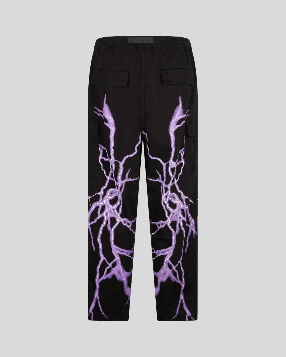 Phobia Archive PANTALONE CARGO NERO CON FULMINE LATERALE VIOLA Convenienza