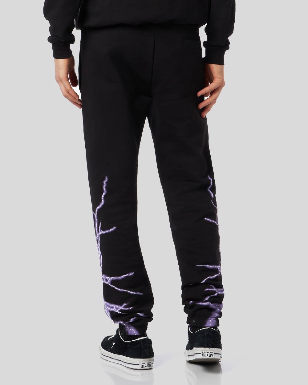 Phobia Archive PANTALONE NERO CON FULMINE LATERALE VIOLA Novità
