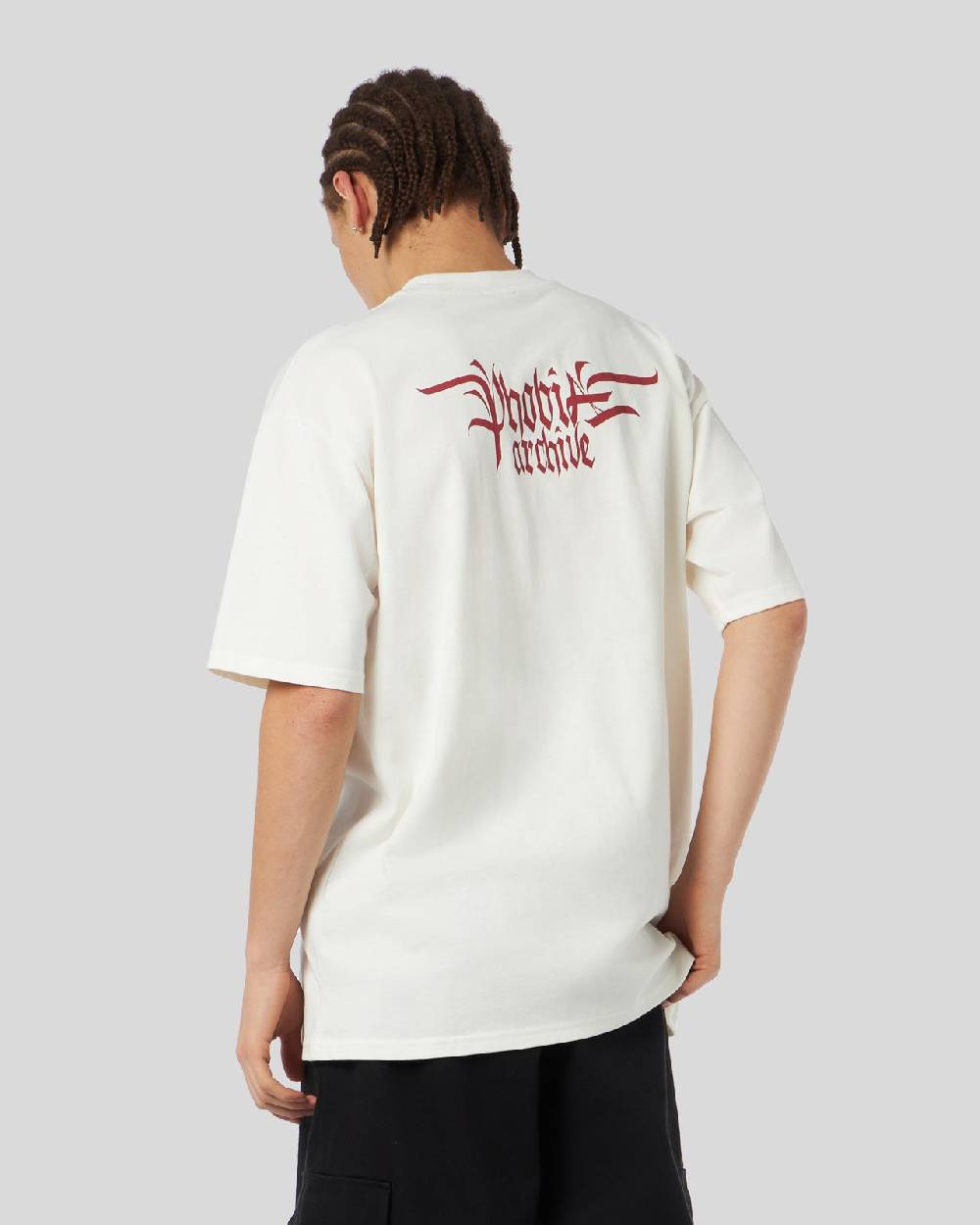 Phobia Archive T-SHIRT BIANCA CON GRAFICA TRIPLE SKULL ROSSA Negozio