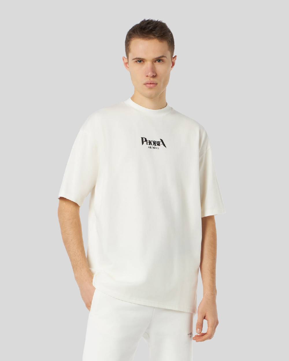 Phobia Archive T-SHIRT BIANCA CON GRAFICA BAT EYE VIOLA Italy