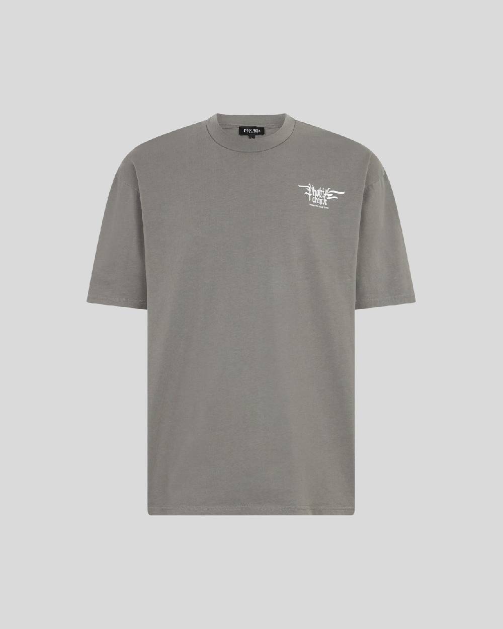Phobia Archive T-SHIRT GRIGIA CON GRAFICA FIERY COBRA VIOLA Vendita