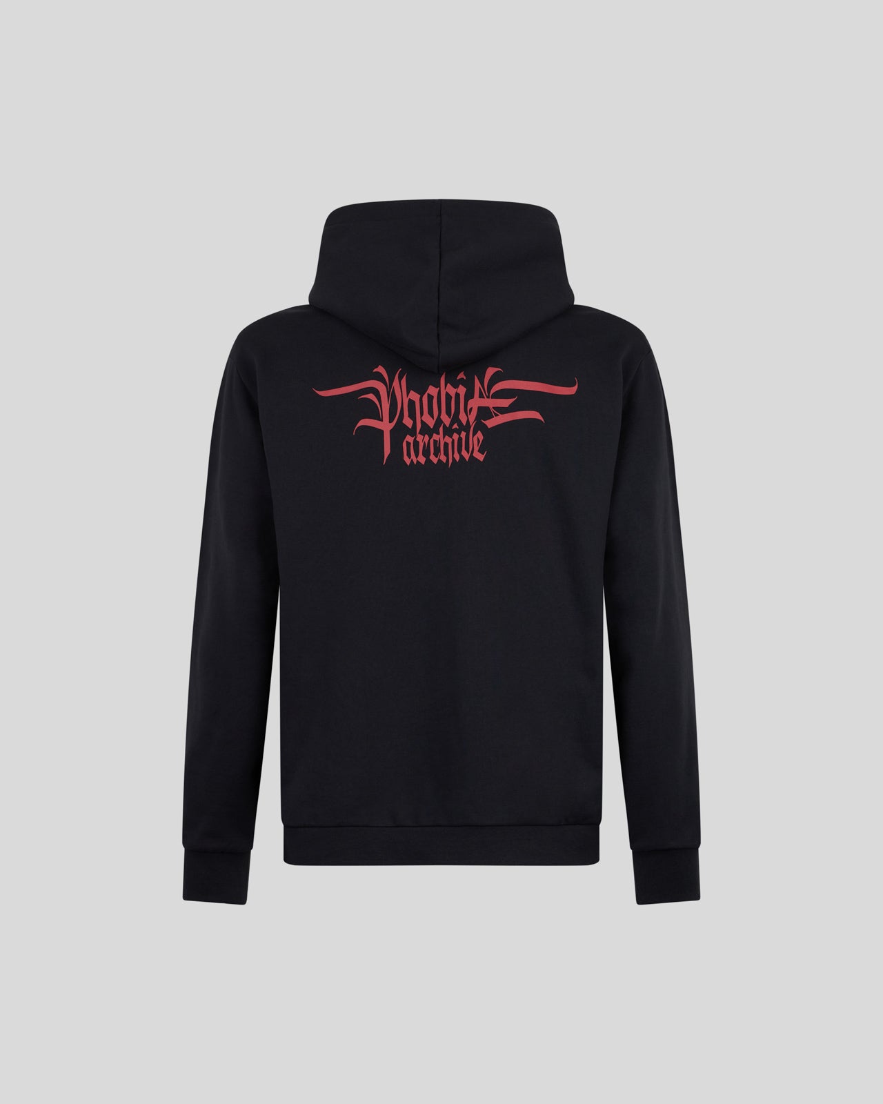 Phobia Archive FELPA NERA CON GRAFICA TRIPLE SKULL ROSSA Sottocosto