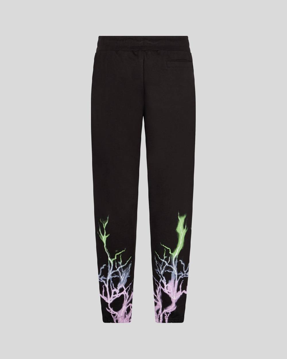 Phobia Archive PANTALONCINO NERO CON STAMPA FULMINE BICOLORE VIOLA E VERDE Offerte
