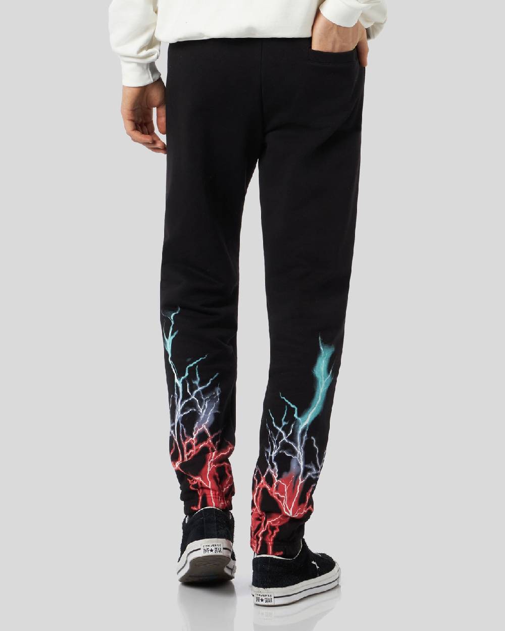 Phobia Archive PANTALONCINO NERO CON STAMPA FULMINE BI-COLORE ROSSO E BLU I Più Venduti