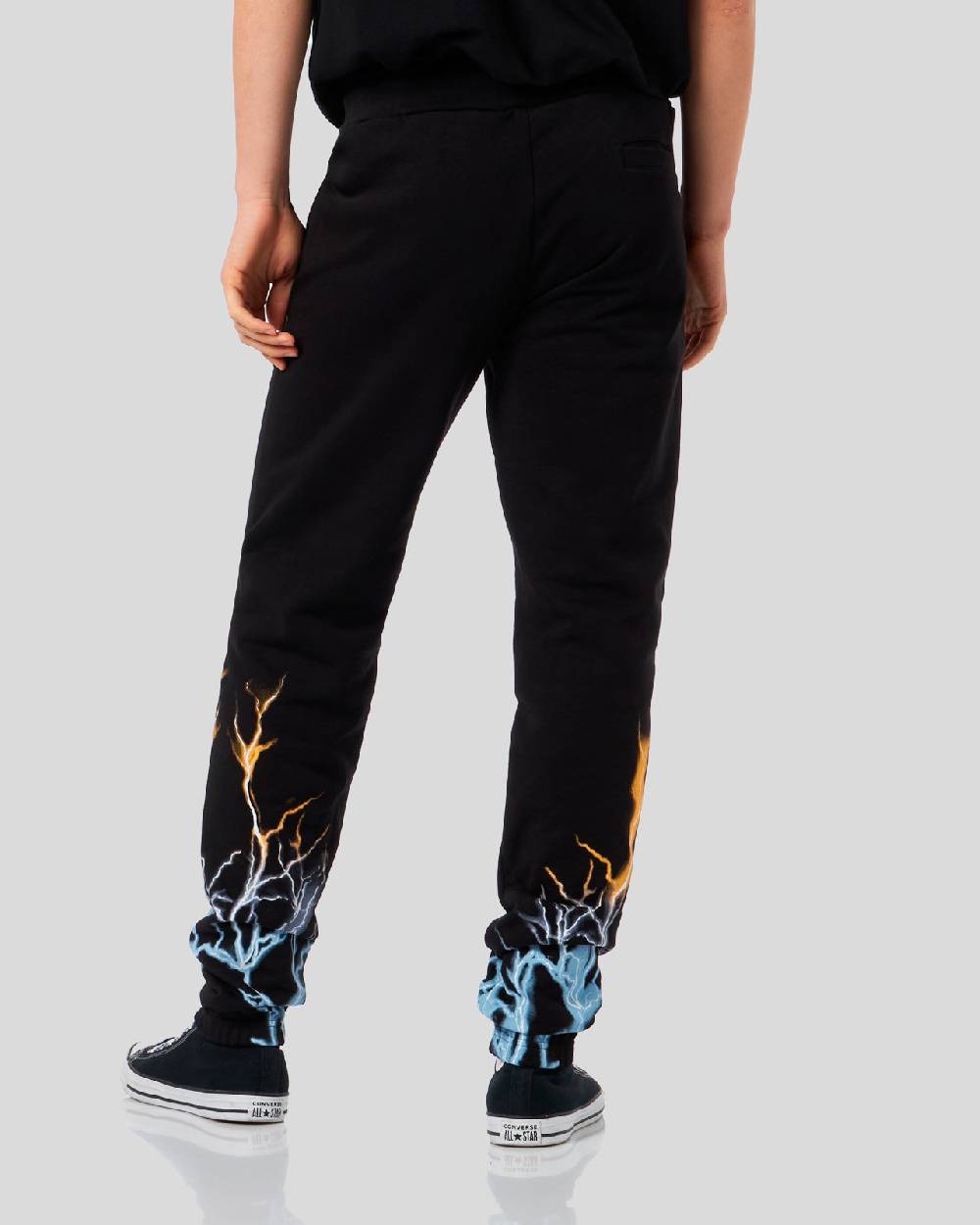 Phobia Archive PANTALONCINO NERO CON STAMPA FULMINE BICOLORE GIALLO E BLU Vendite Flash