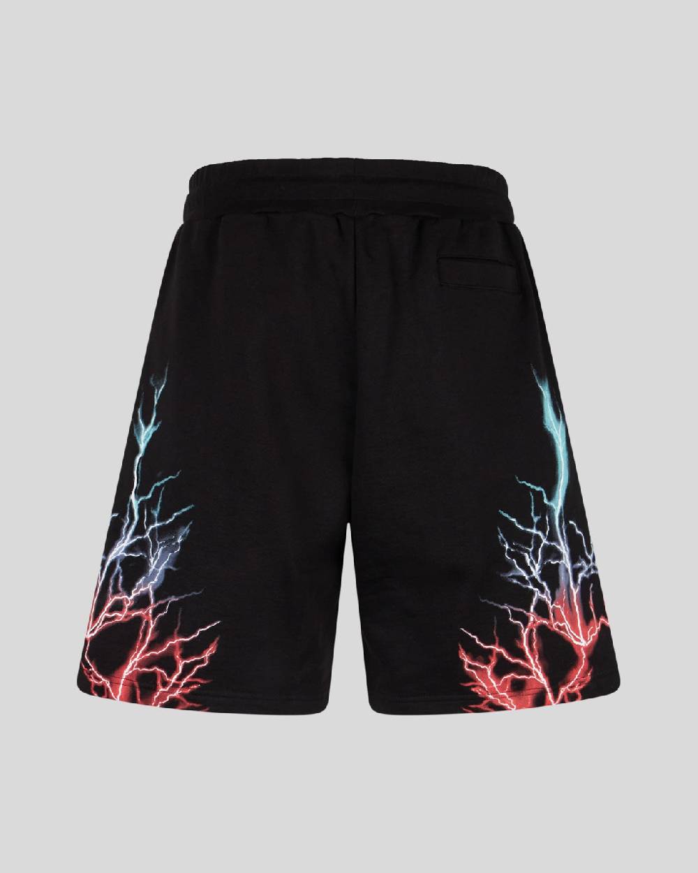 Phobia Archive PANTALONCINO NERO CON FULMINI BICOLORE ROSSO E BLU In Saldo