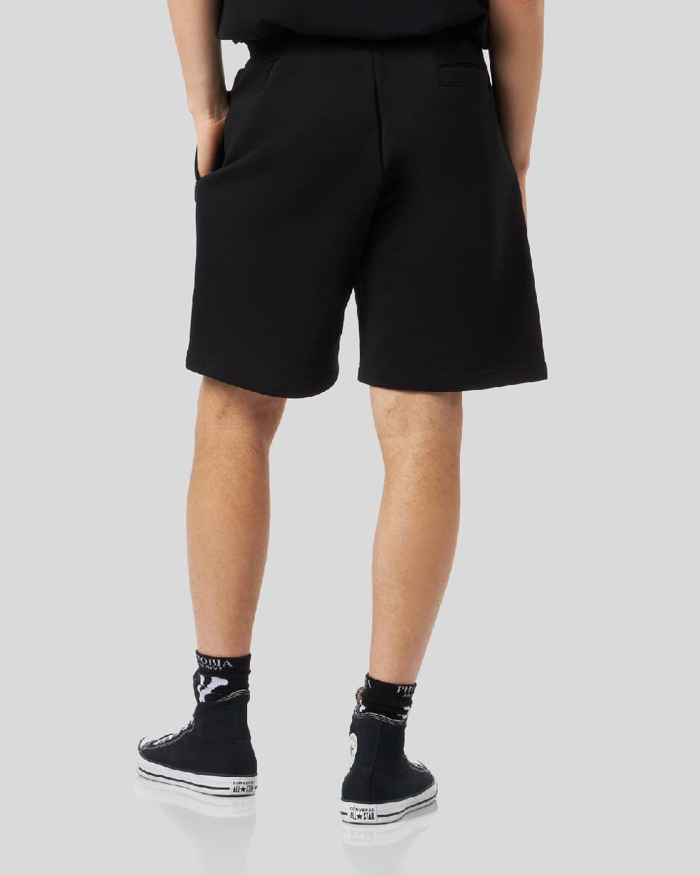 Phobia Archive PANTALONCINO NERO CON LOGO GOTICO RICAMATO Italy