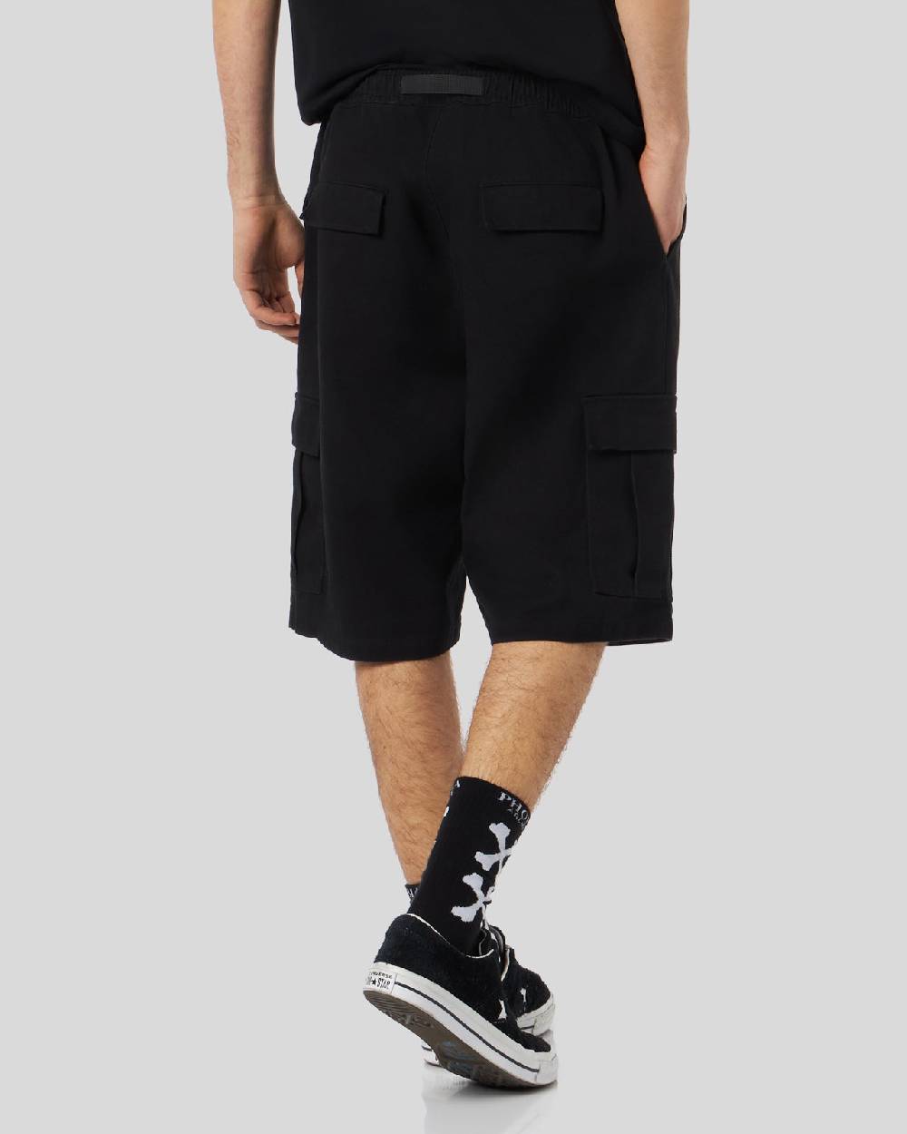 Phobia Archive PANTALONCINO CARGO NERO CON ETICHETTA METALLICA 2025