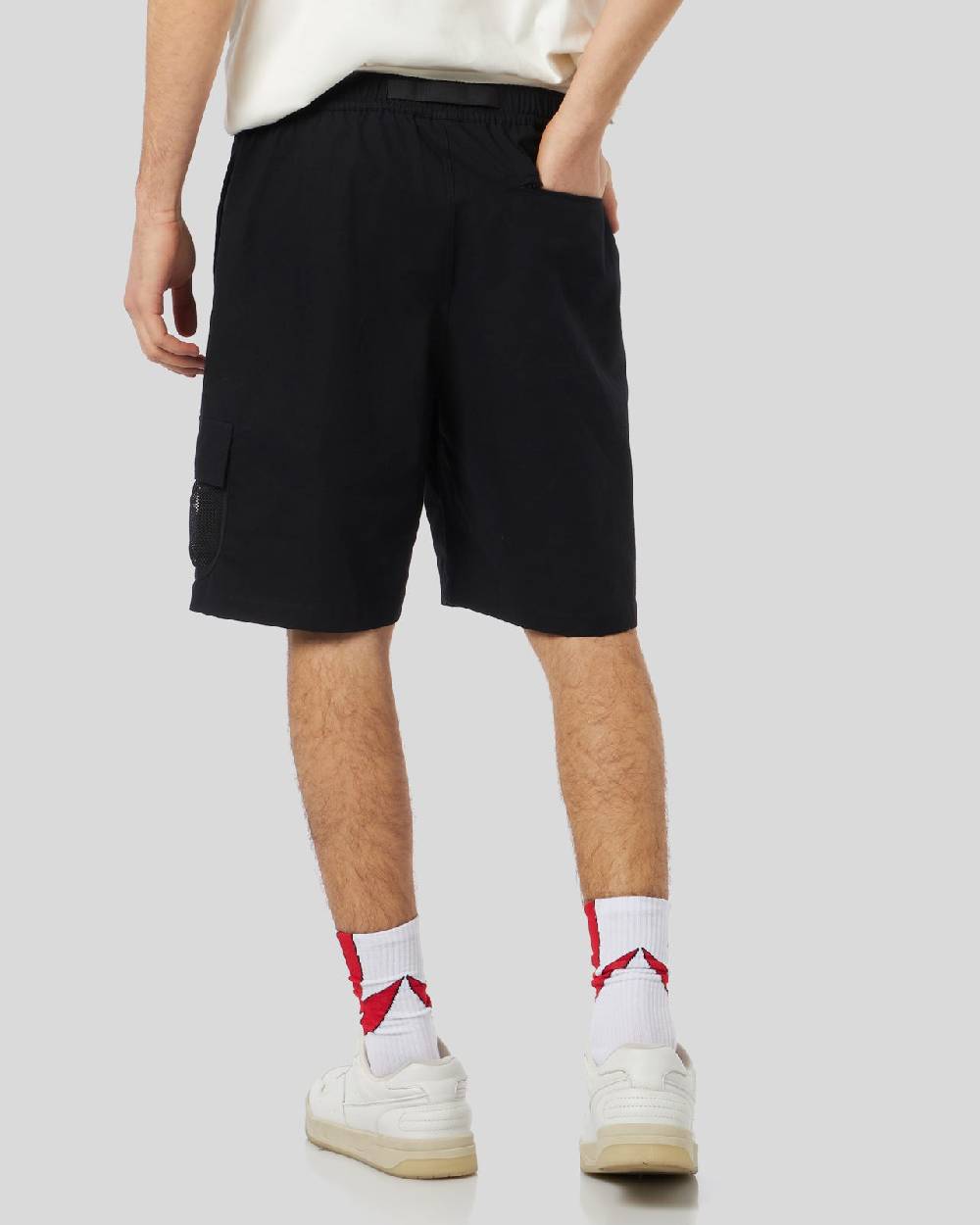Phobia Archive PANTALONCINO NERO CON GRAFICA SCREAMING SKULLS ROSSA Consegna Veloce
